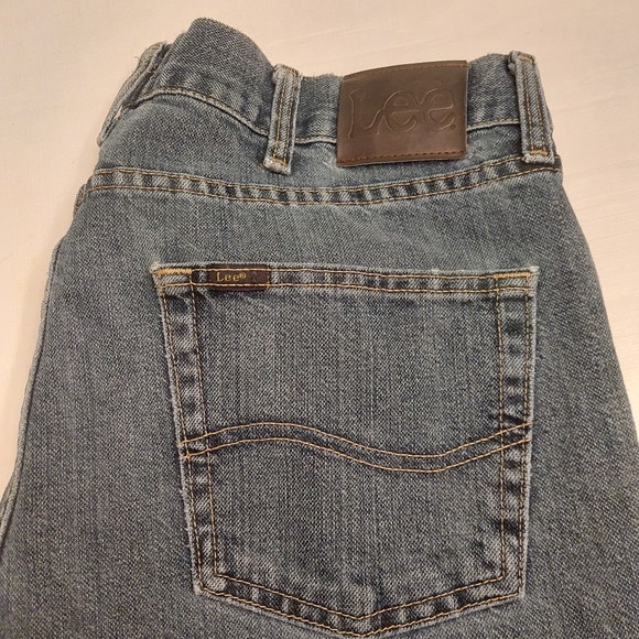 Lee Medium Wash Denim Regular Fit Straight Leg Jeans Men's Size W 36 X L 30 - Picture 10 of 14